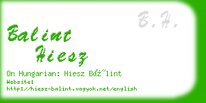 balint hiesz business card